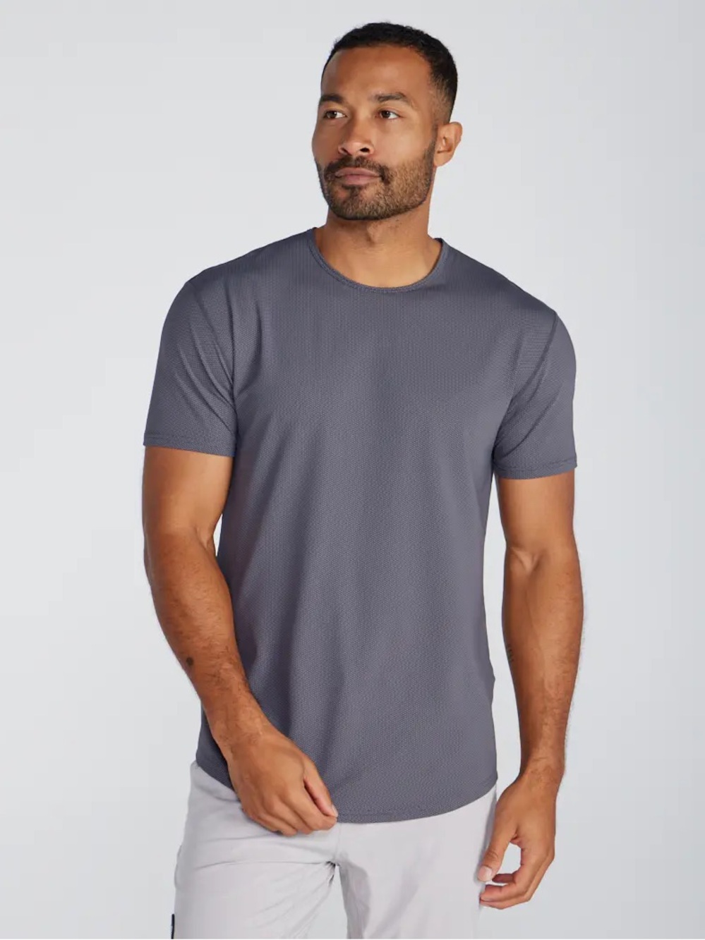 BYLT Basics Pulse Short Sleeve Drop-Cut Shirt XXL Charcoal Gray